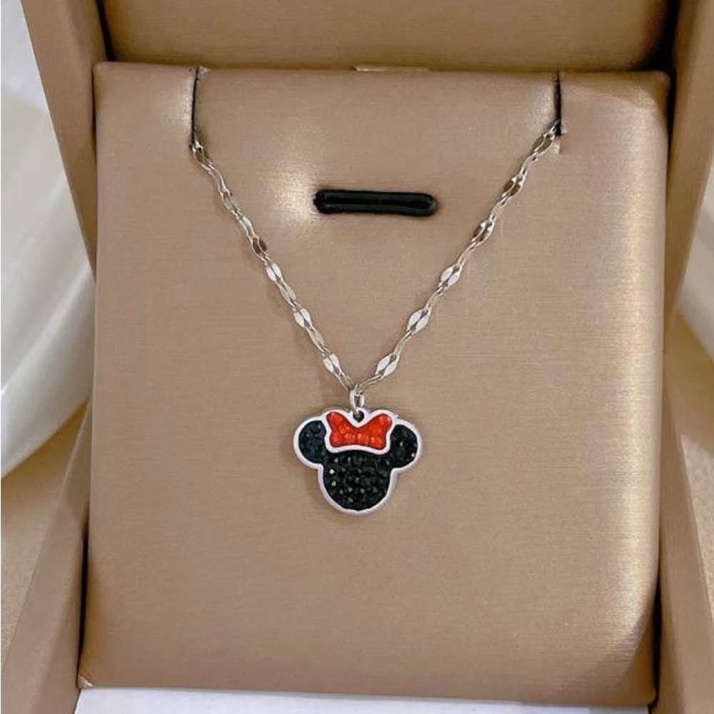 Silver-tone Minnie necklace